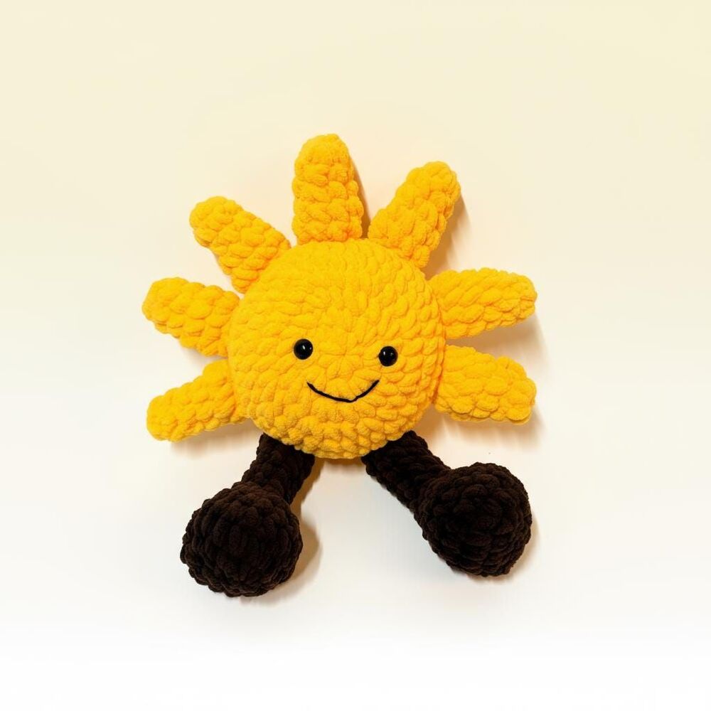 Handmade Crochet Sun Plushie Toy Inspired by Jellycat Style, Sunshine Baby Gift